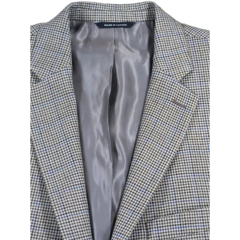 Ralph Ralph Lauren Sport Coat Mens 44L Houndstooth Silk Wool Blazer Dillards